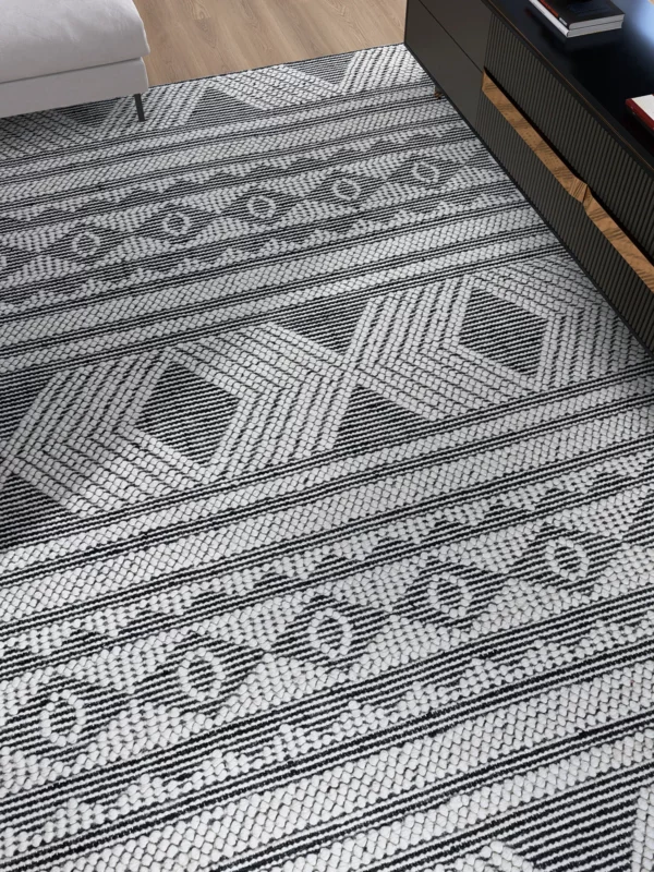 Ella 345 Black Modern Wool Rug