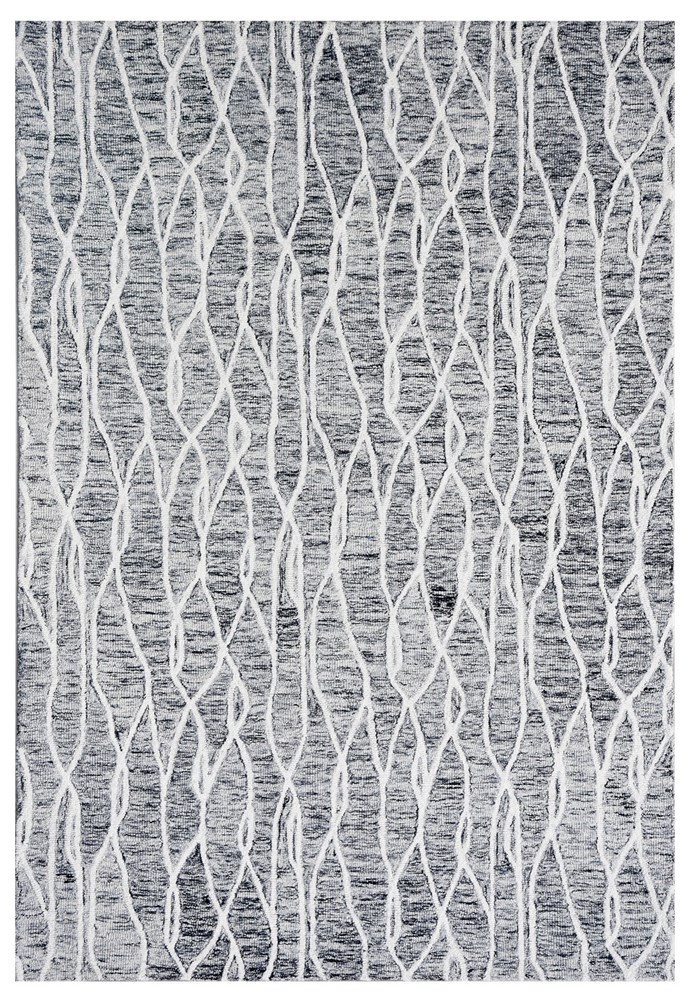 Loop 300 Grey Modern Wool Rug - Ghadamian Rugs